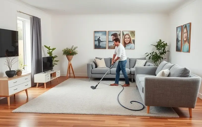 Clear furniture for carpet cleaning