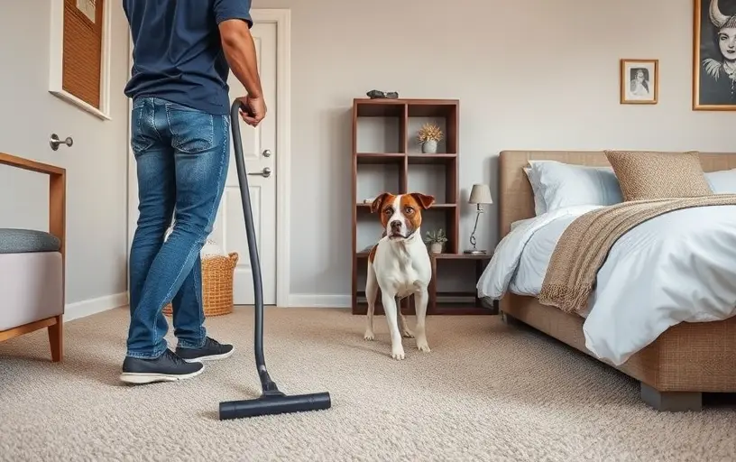 Secure pets during carpet cleaning