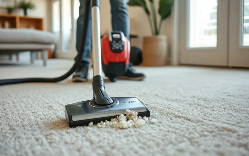 Vacuum before professional cleaning
